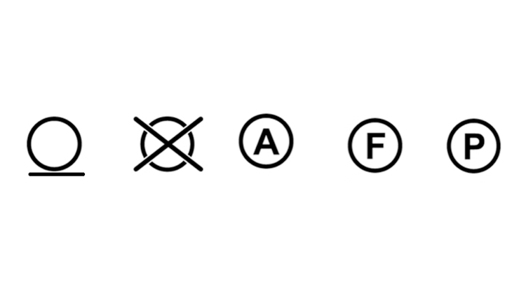 símbolos nas roupas para lavagem
