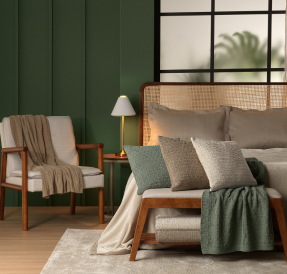 Manta + Capa de Almofada Tricot Golden