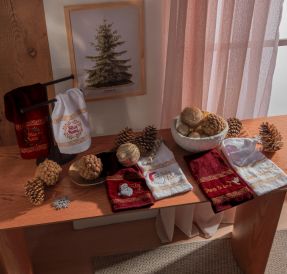 Toalha Natal Lavabo Bordada