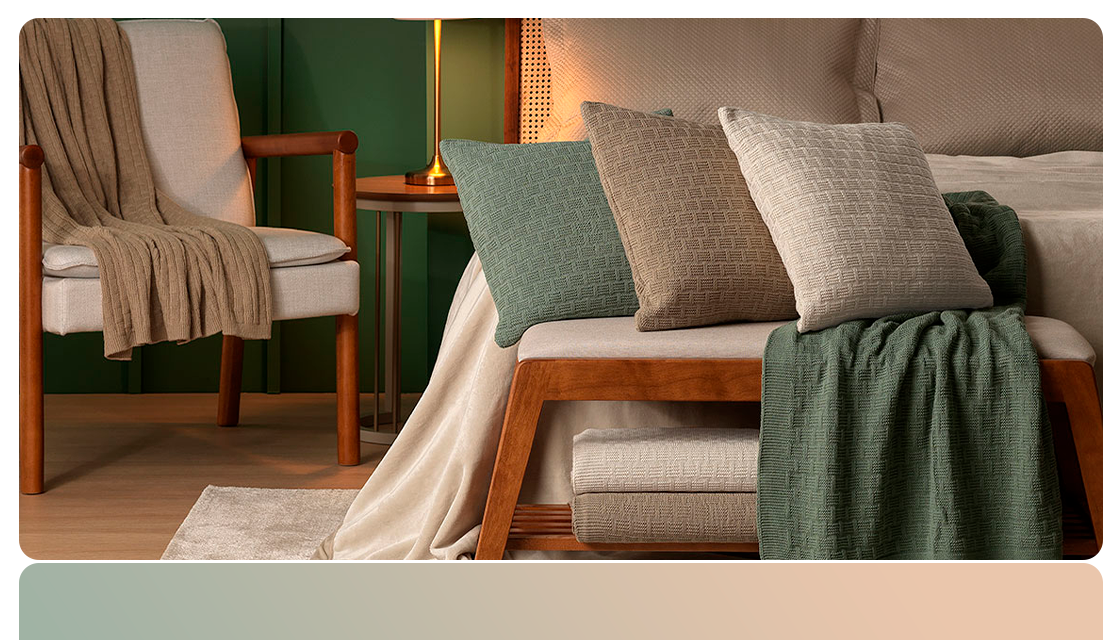 Manta e Almofada Tricot Manta e Almofada Tricot